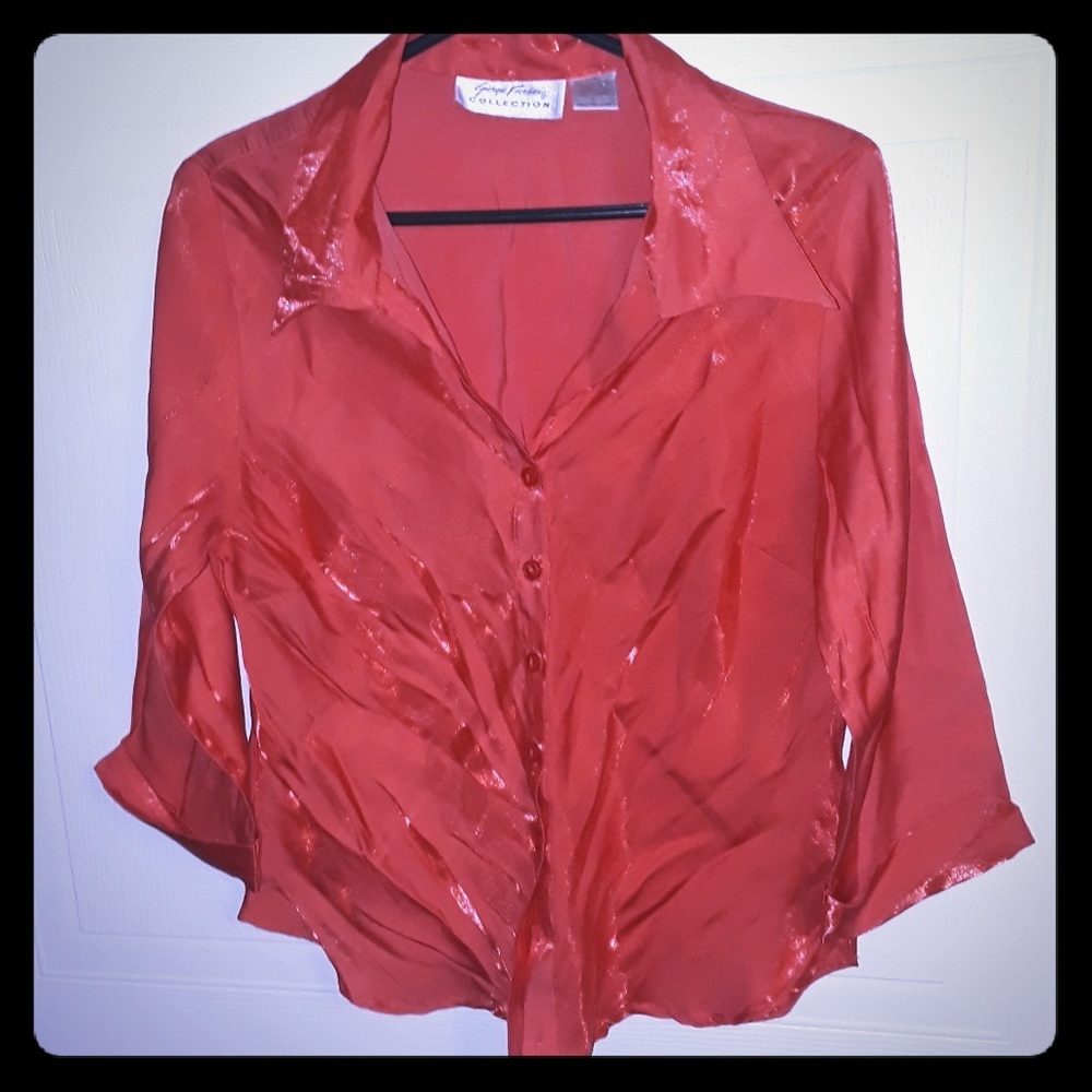 Coral 3/4 sleeve blouse